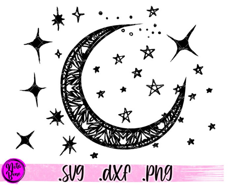 Download Crescent Moon Mandala Svg For Silhouette - Layered SVG Cut ...