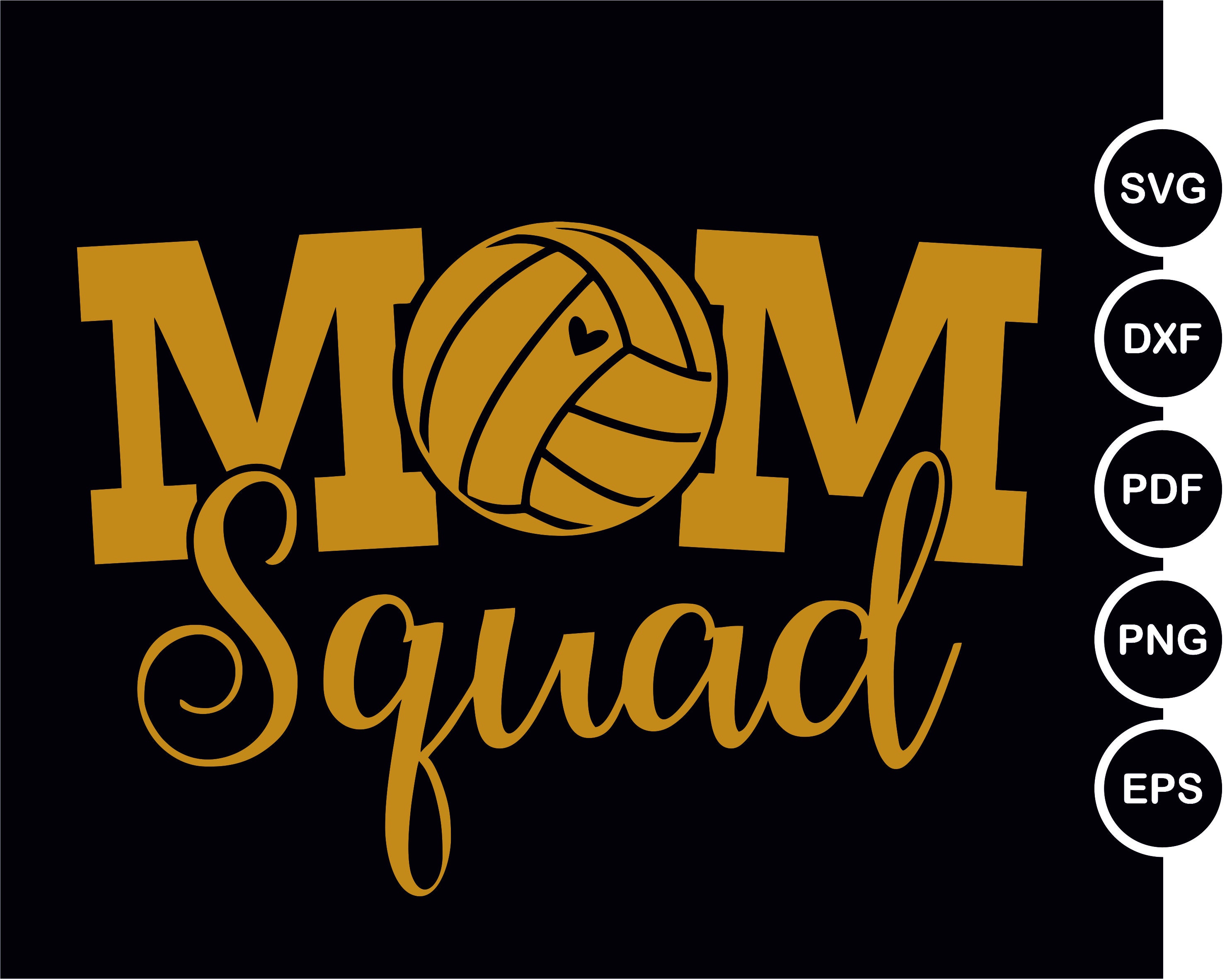 Volleyball MOM Squad SVG Heart Sport Mom Cut File Cheer Mom Etsy UK