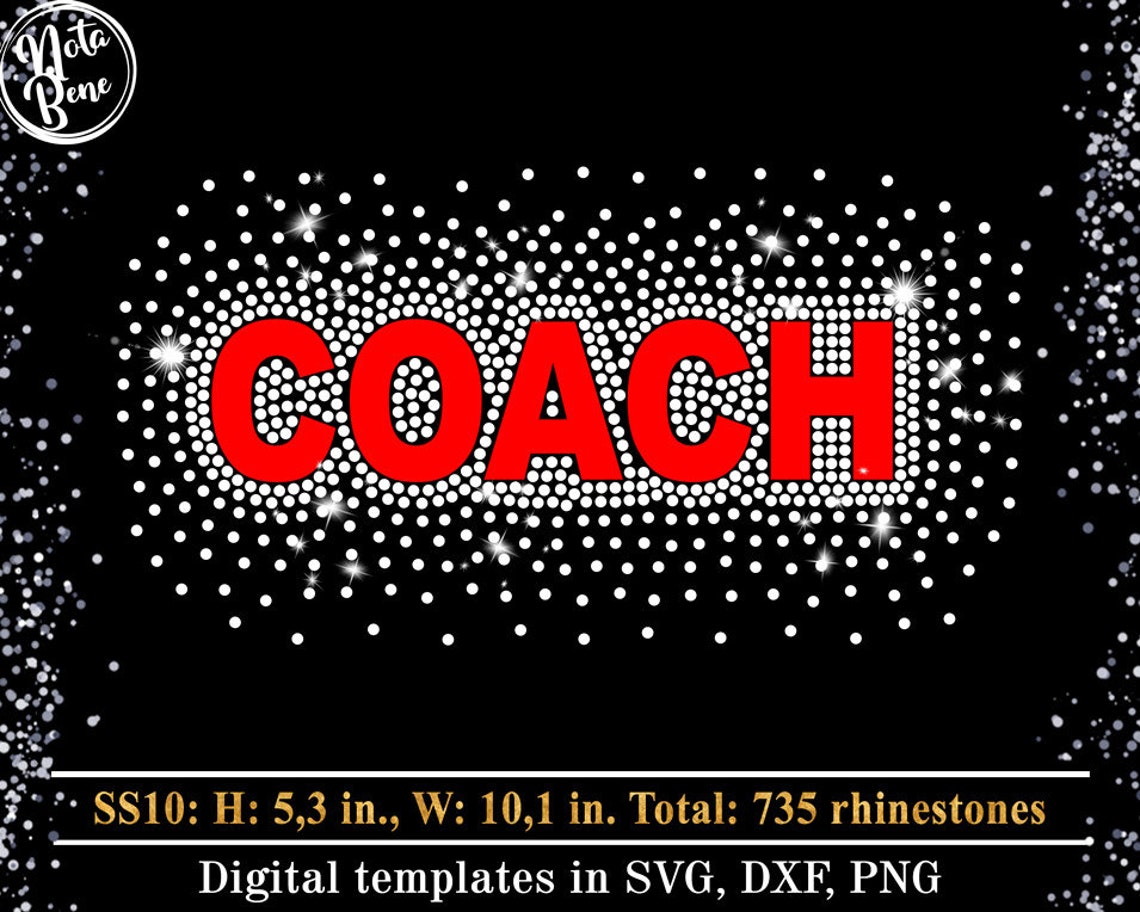 Coach Rhinestone Template SVG, Cheerleader Scattered Spray Bling Shirt ...