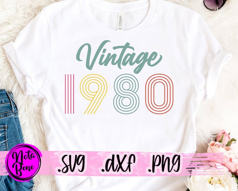 Download Vintage 1980 SVG 40th Birthday Shirt Svg Birthday Gift | Etsy