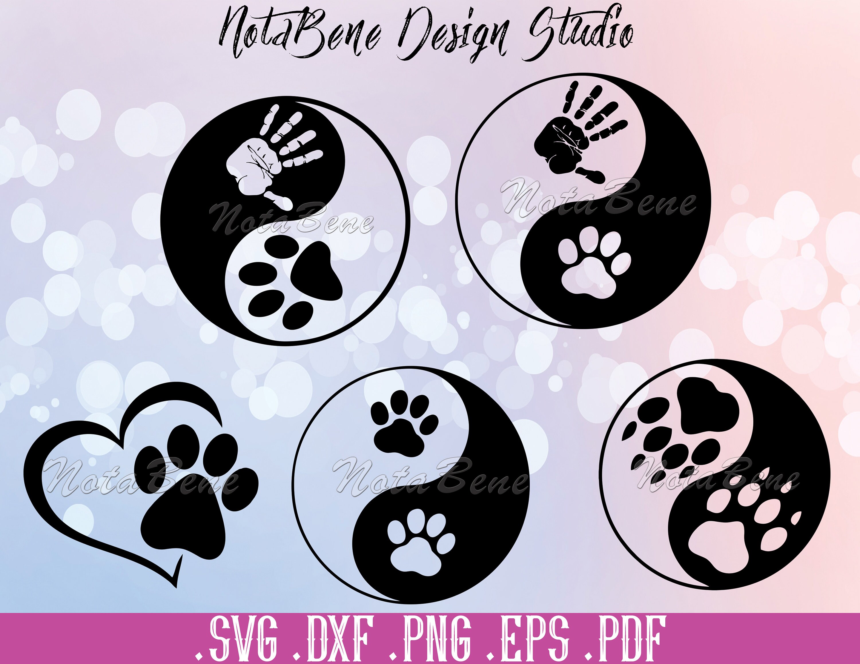 Download Dog Paws Yin Yang Svg Yin Yang Dog Paws Print Dxf Dog Paw Etsy
