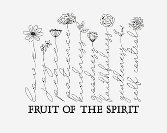 Fruit of the Spirit Floral Embroidery Design (Sizes & Formats)