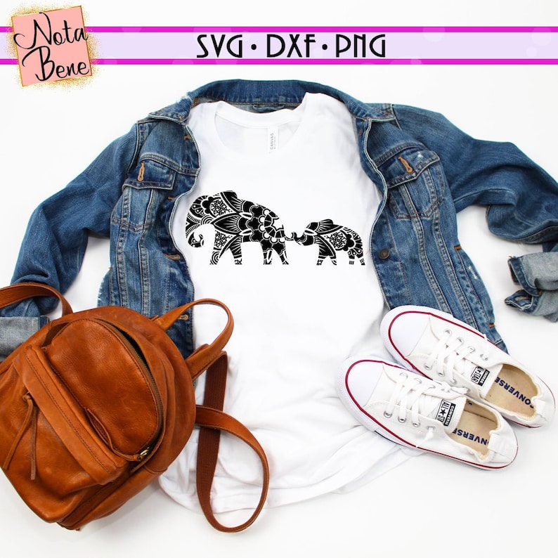 Download Mandala Elephants SVG Floral Elephant Mom Son Baby ...