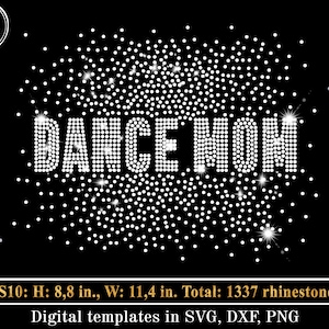 DANCE MOM strass sjabloon SVG, dans bling ontwerp, cheerleader verspreid spray-effect, strassteentjes svg digitale download svg Cricut