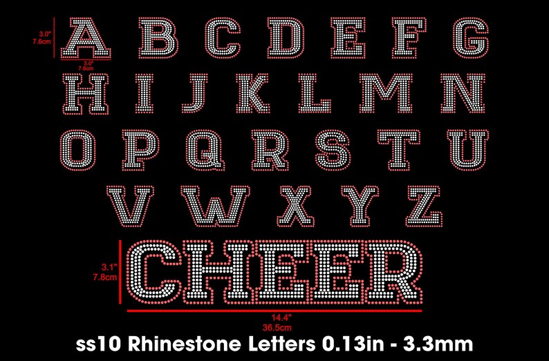 Rhinestone Font Ss10 SVG, Cheer College Alphabet, Varsity Sport, Bling ...
