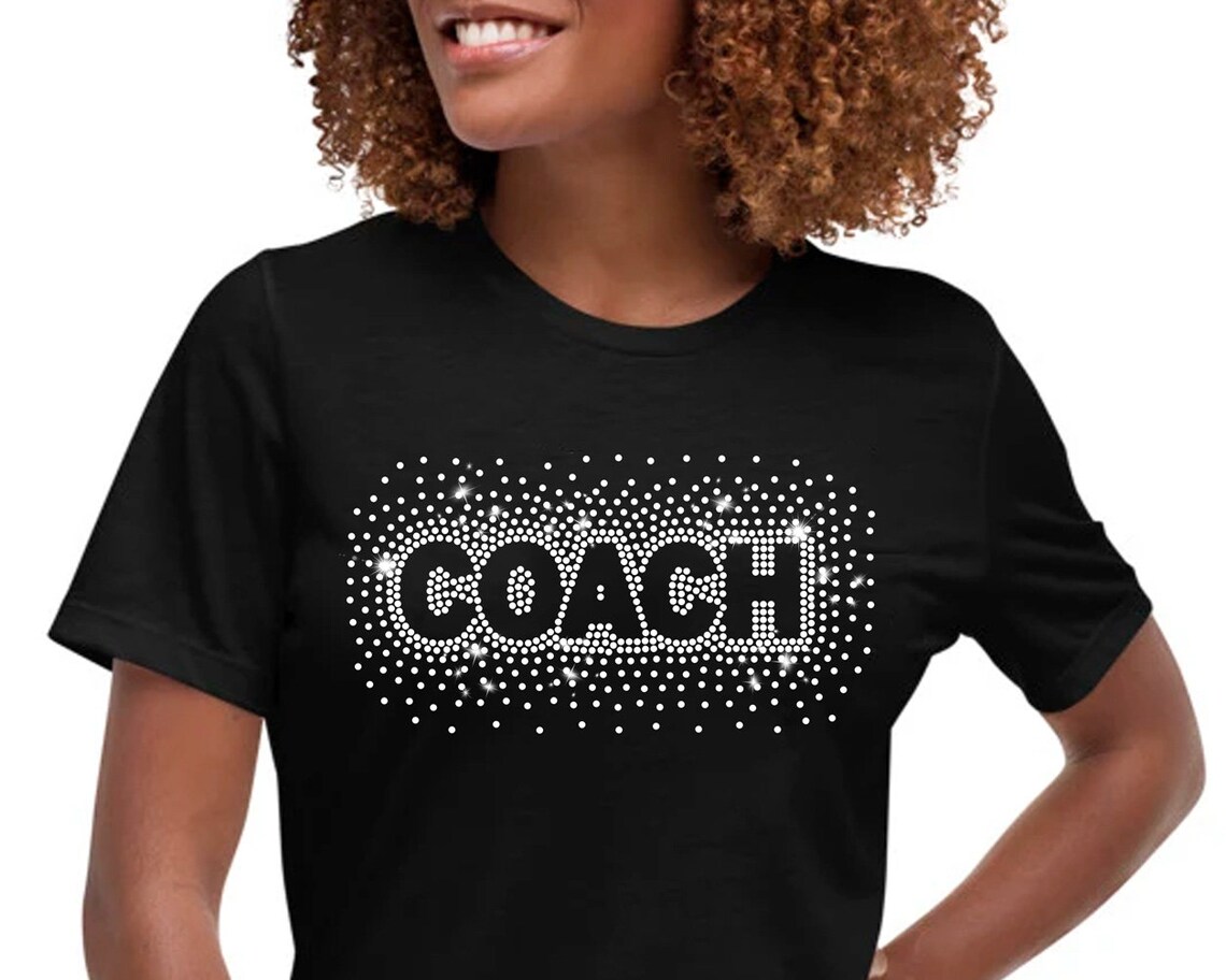 Coach Rhinestone Template SVG, Cheerleader Scattered Spray Bling Shirt ...