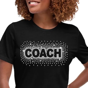 Coach Rhinestone Template SVG, Cheerleader Scattered Spray Bling Shirt ...
