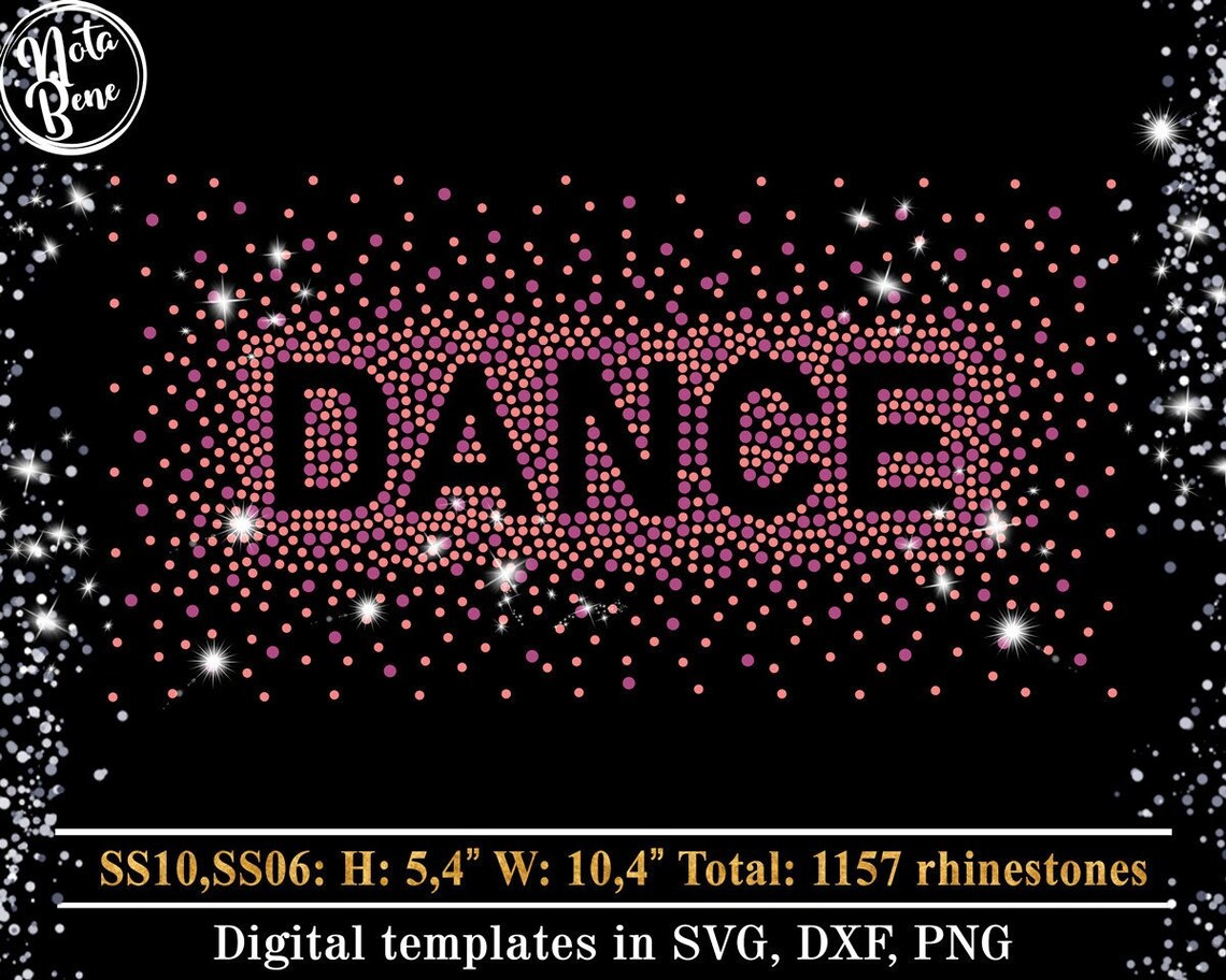 Zumba Rhinestone Template Dance Rhinestone Template SVG, Dance Bling Template, Dance Cheer Spray ...