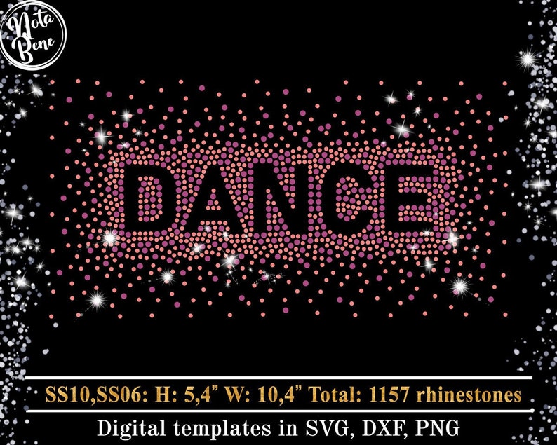 Zumba Rhinestone Template Dance Rhinestone Template SVG, Dance Bling Template, Dance Cheer Spray ...
