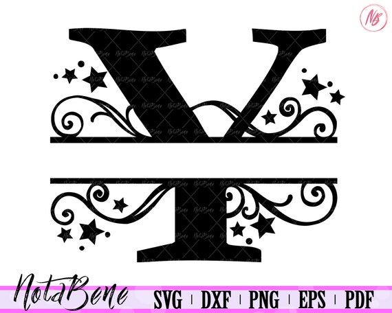 Download Y Split Monogram Svg Swirls Stars Split Font Letter Y Svg Etsy