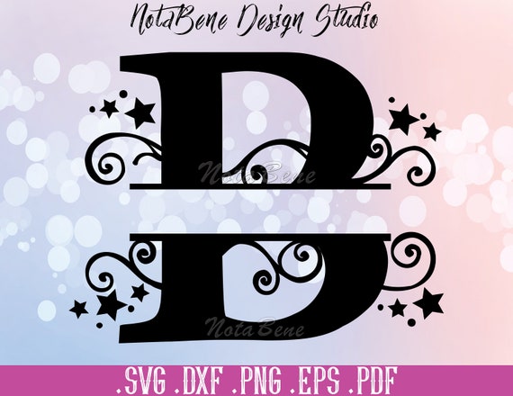Download Elegant B Split Monogram SVG Split Letter B SVG Divided | Etsy