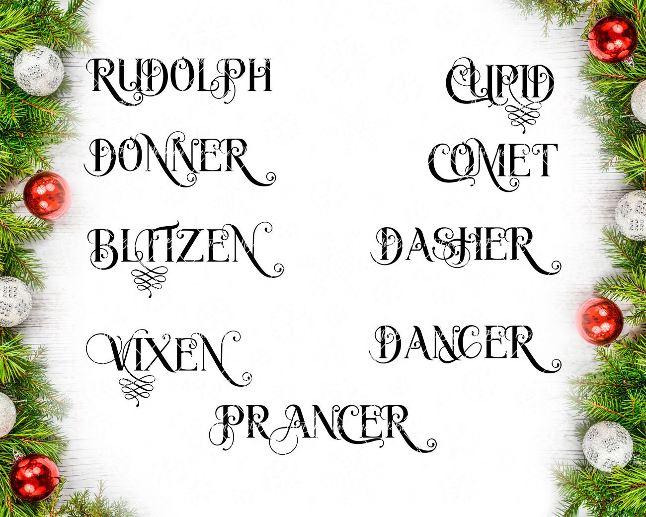 Download Christmas Bundle SVG Reindeer Names Svg Christmas Vintage | Etsy