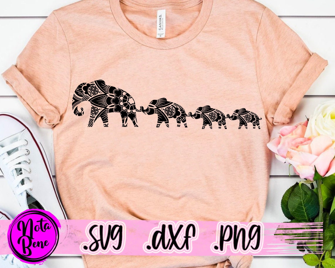 Download Mandala Mama Elephant SVG Floral Elephant Family Mom Three ...