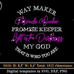 Waymaker Strass Vorlage SVG, Mein Gott Strass Muster, Bling Design