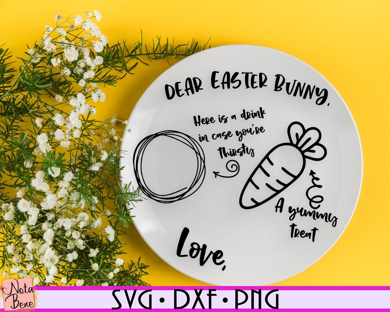 Dear Easter Bunny SVG Easter Bunny Tray SVG Easter Bunny Plate | Etsy