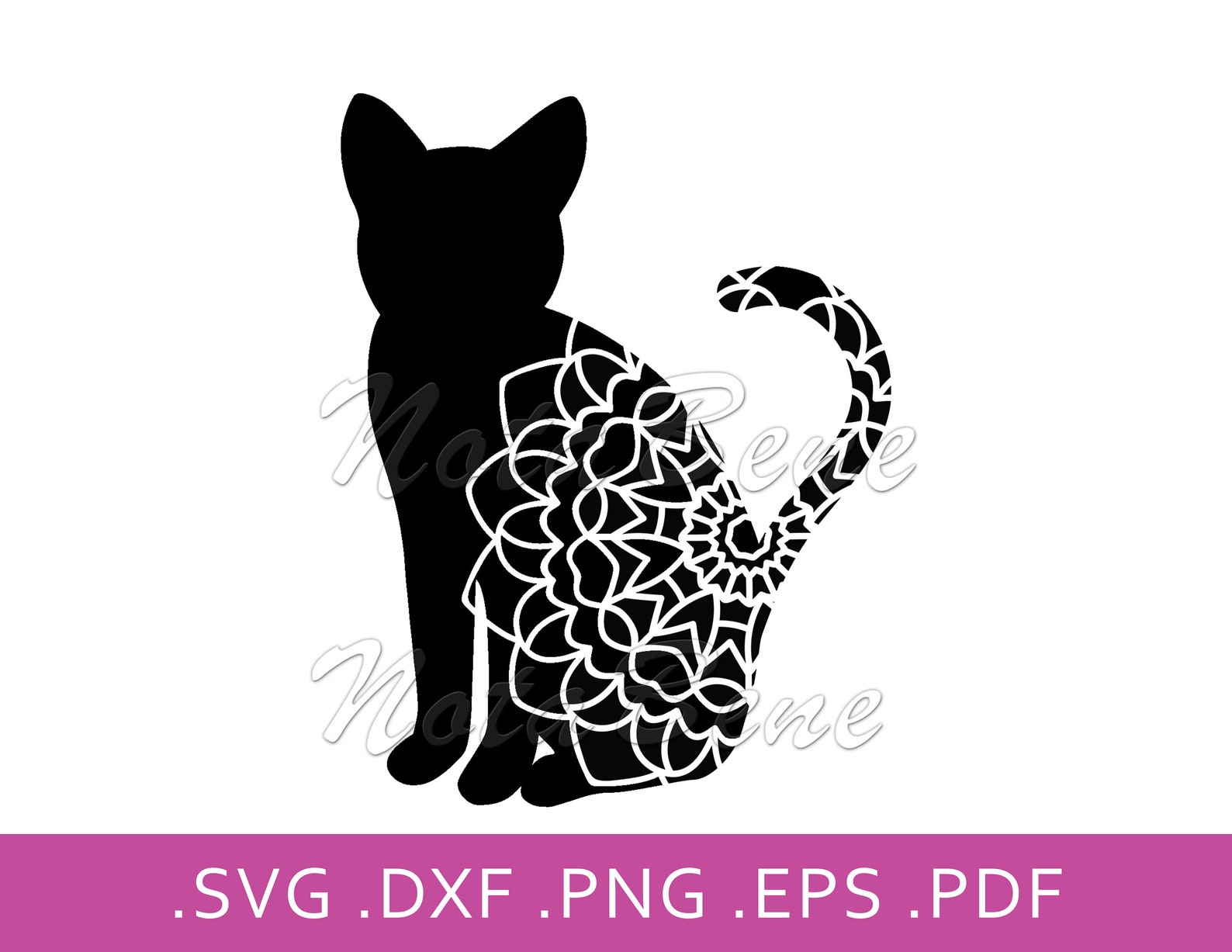 Cat Mandala SVG Cat DXF png Digital Download VECTOR Mandala | Etsy