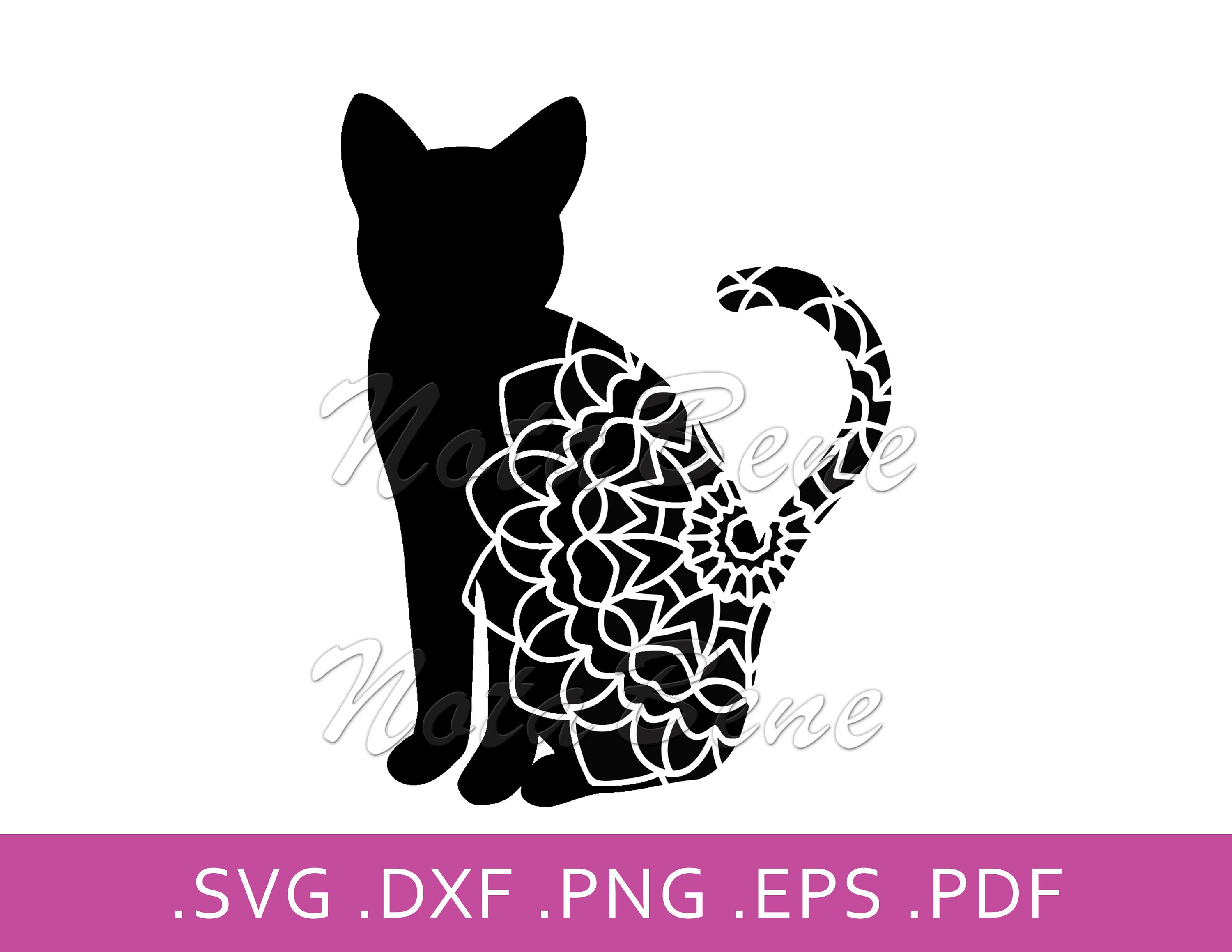 Download Cat Mandala SVG Cat DXF png Digital Download VECTOR ...