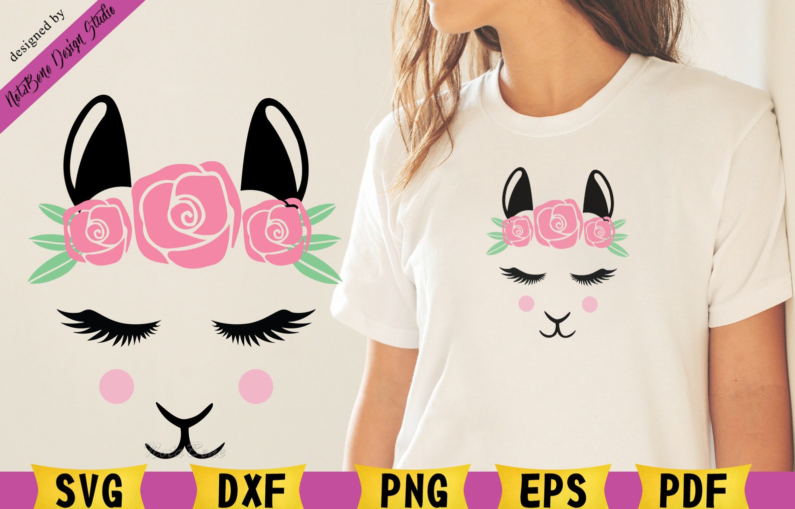 Download Llama SVG Cute Llama Birthday Girl Cute Llama Face in | Etsy