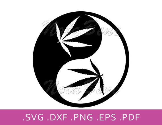 Download Svg Marijuana Yin Yang Dxf File For Cricut Cameo Silhouette Vinyl Cut Instant Download Stoner T