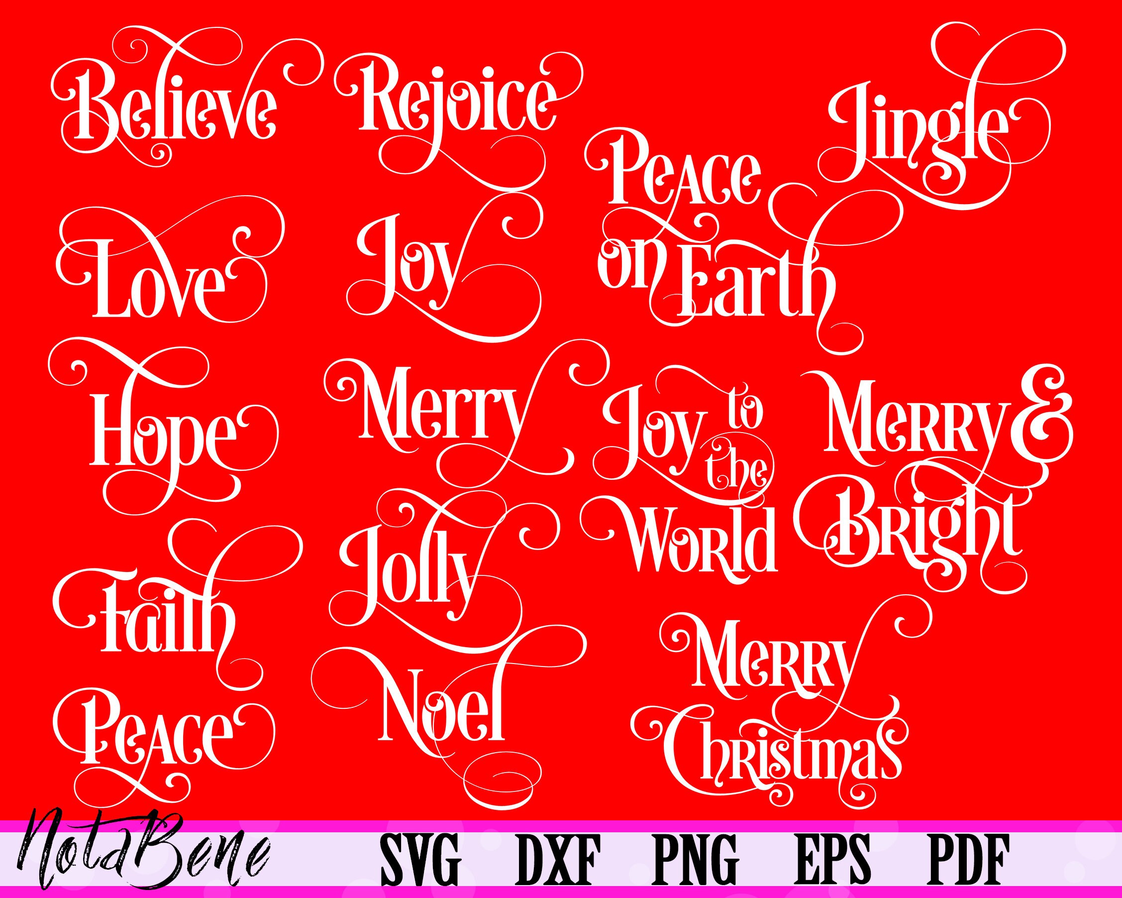 Christmas Ornament Words 15 SVG Faith Svg Believe Svg Etsy