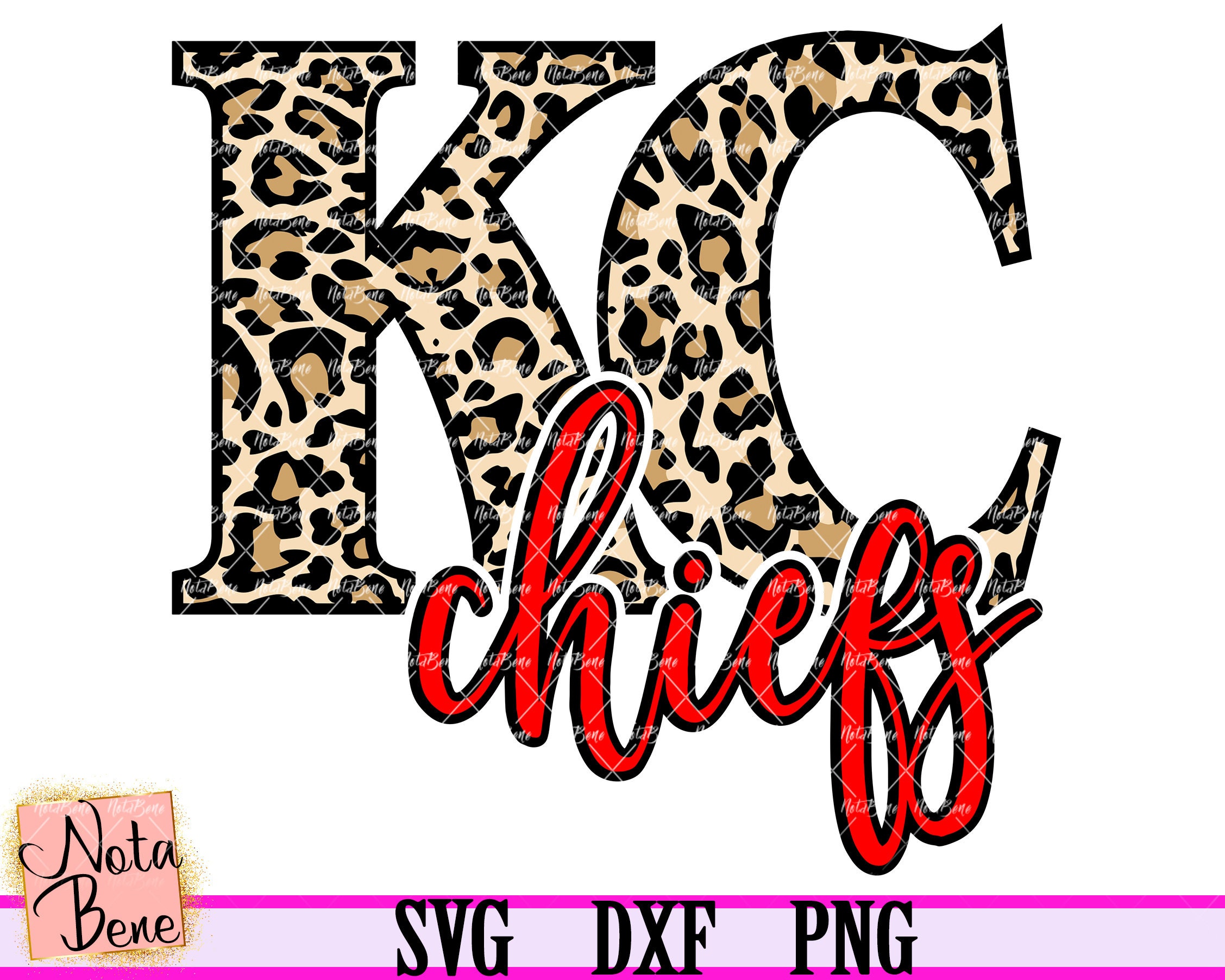 KC Chiefs Leopard Print SVG Digital Cut File Svg Sports Cricut KC Chief...