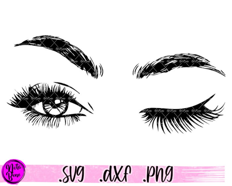 Download Eyes Wink Svg Eyebrows Svg Cut file Woman Eyes Winking SVG ...