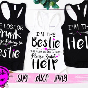 Als je verdwaald of dronken bent, keer dan terug naar Bestie SVG beste vrienden bijpassende Shirts SVG terug naar Bestie Svg grappige vrienden Shirts Svg Cricut Clipart