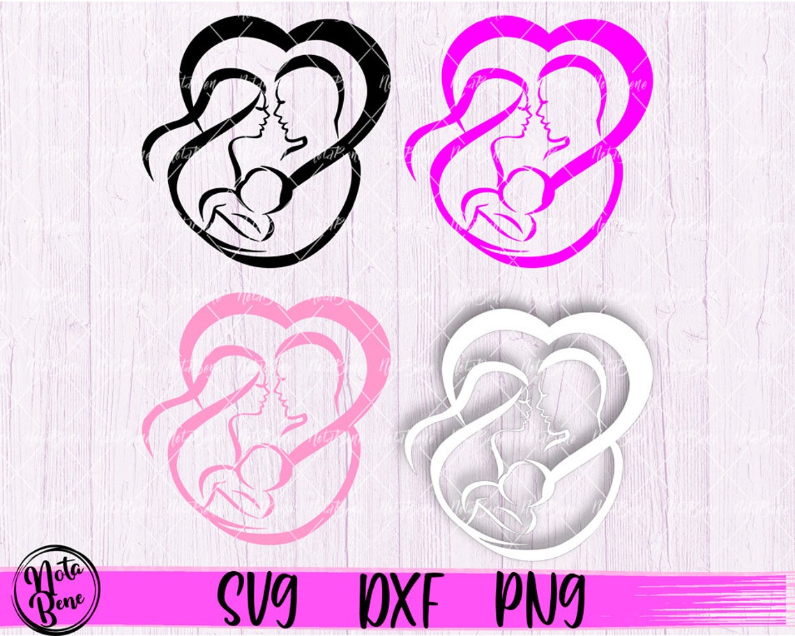 Mother and Father Holding Baby Silhouette SVG Mom Dad Baby - Etsy