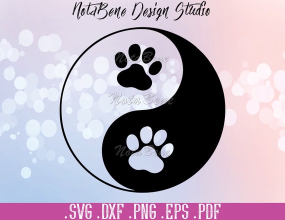 Download Dog Paws Yin Yang Svg Cat Paws Yin Yang Print Dxf Puppy Paw Etsy