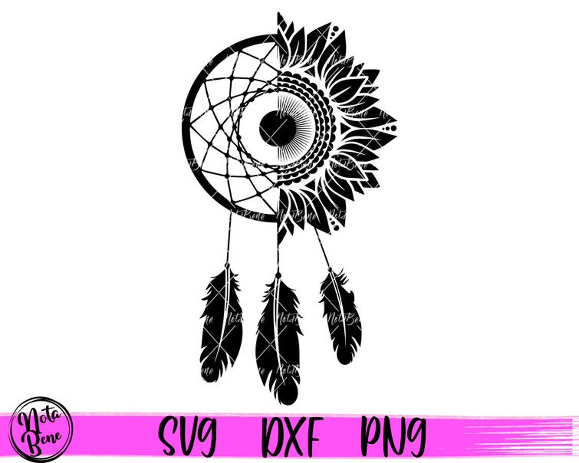 Sunflower SVG Dream Catcher Svg Floral Mandala Svg Zentangle Etsy