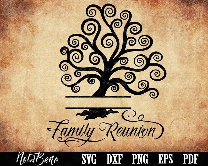 Download Tree Monogram SVG Family Tree Split Monogram Family Reunion | Etsy