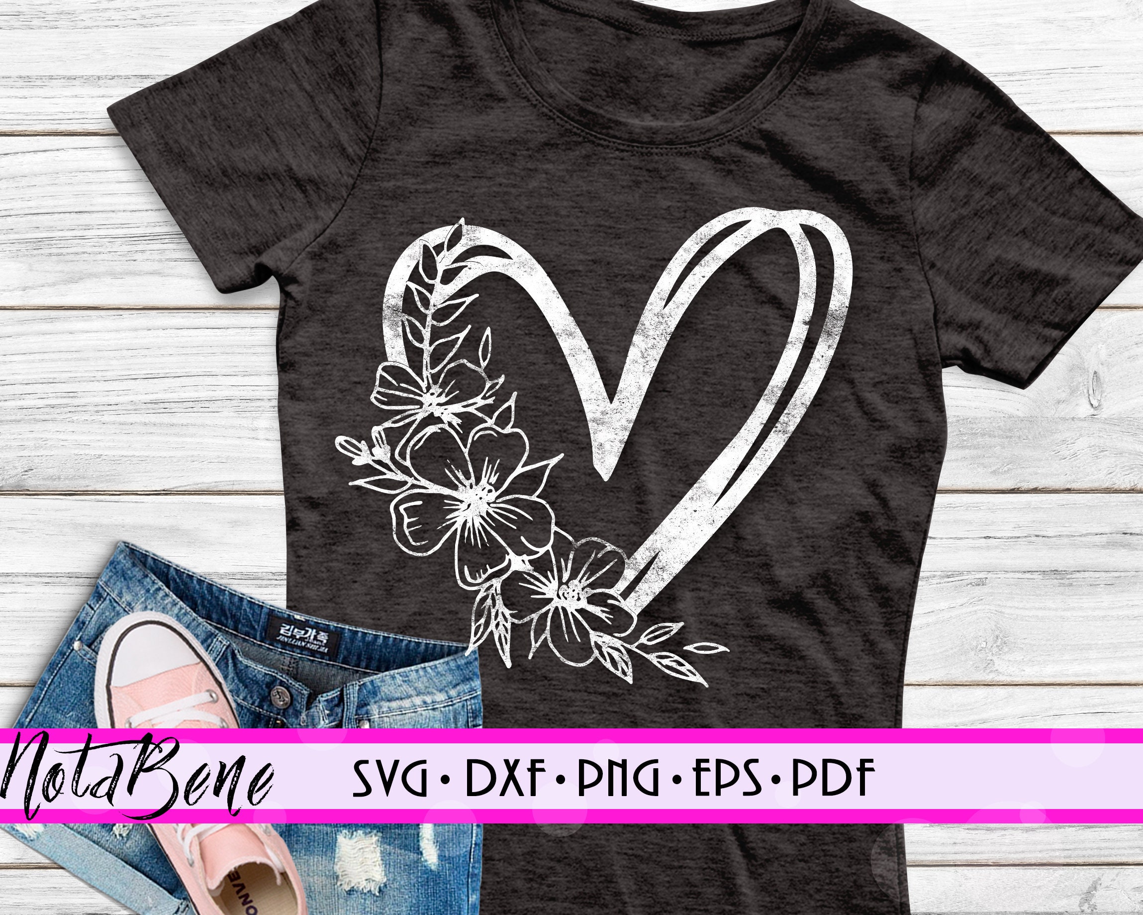 Floral Heart SVG Cut File, Floral Heart Clipart (digital Download) - Etsy