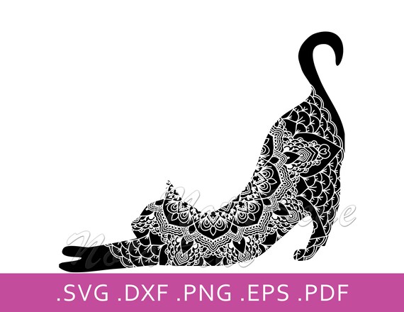 Download Cat Mandala SVG Cat DXF Digital Download Animal Mandala ...