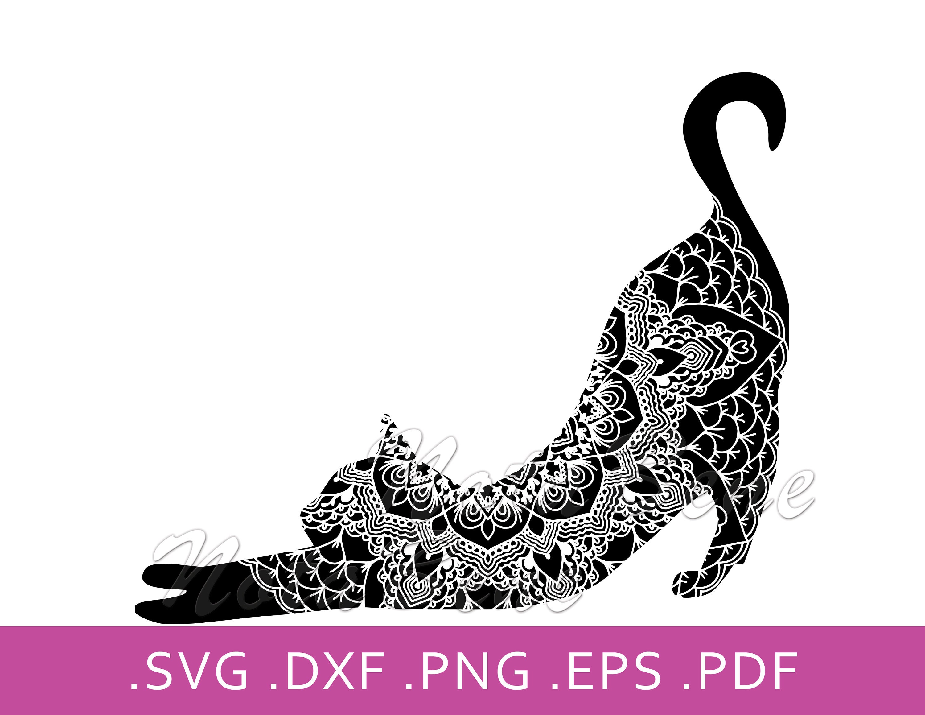 Download Cat Mandala SVG Cat DXF Digital Download Animal Mandala Cricut | Etsy