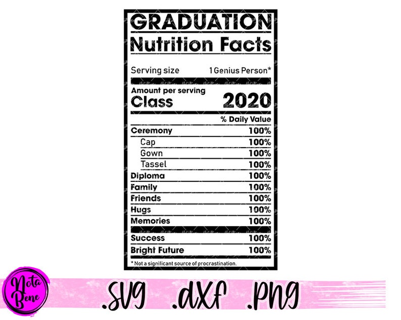 Graduation Nutrition Facts SVG Cut File Gradation 2022 Svg Etsy