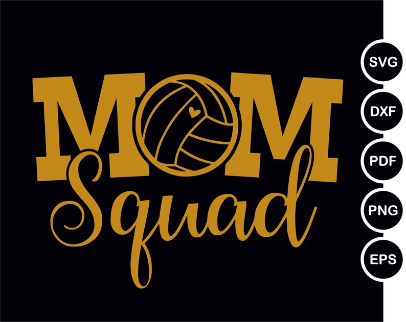 Volleyball MOM Squad SVG Heart cut file Cheer Mom Vector ...