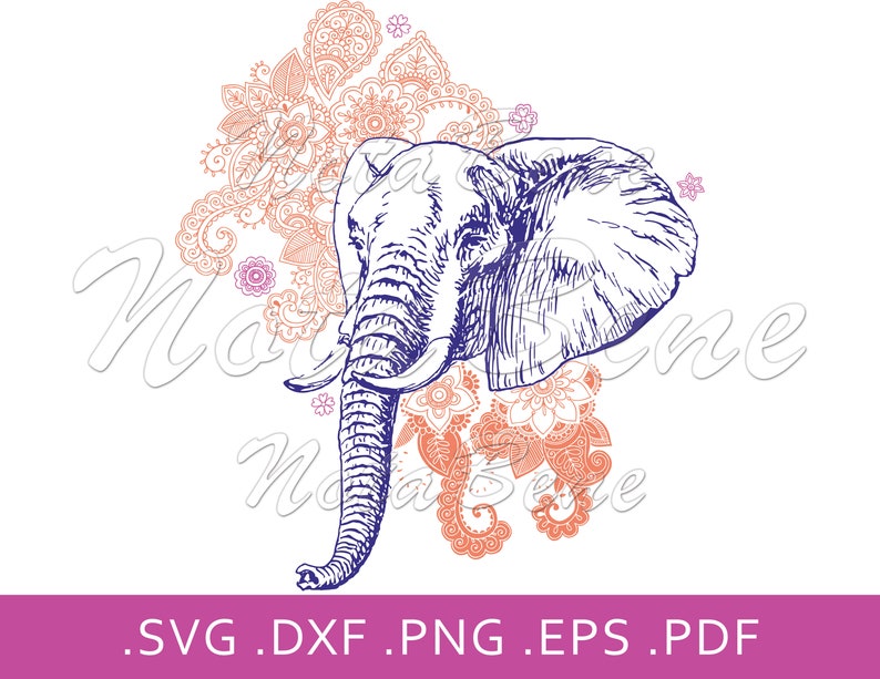 Download Mandala Elephant SVG Elephant Head SVG Cricut Tusk Trunk ...