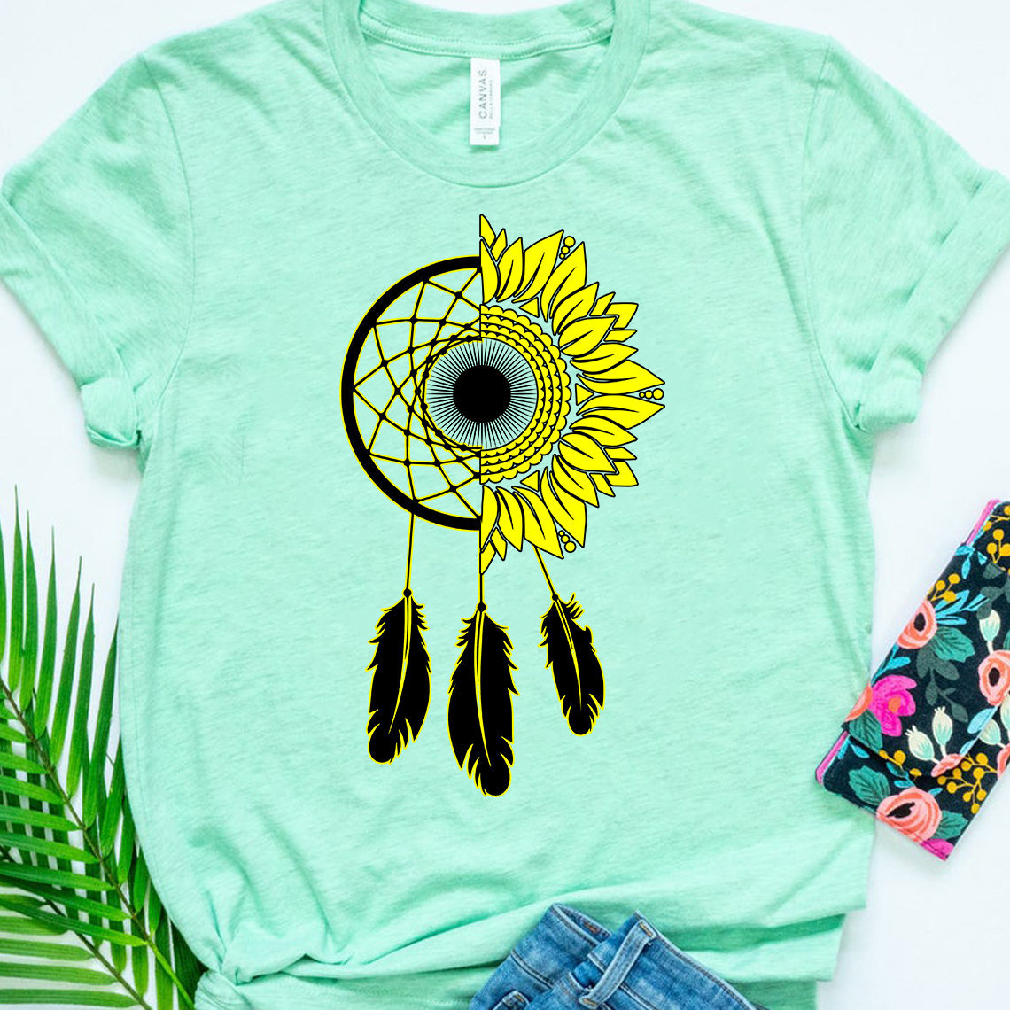 Sunflower Dream Catcher Svg Floral Mandala Svg Feathers Svg | Etsy