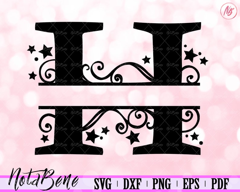 Download H Split Monogram SVG Split Letter H SVG Divided Initial h ...