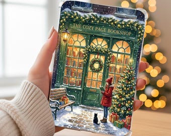Cozy Bookshop Kindle Clear Case Insert, utskrivbar, digital nedladdning