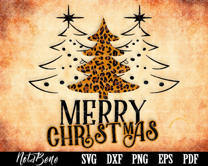 Leopard Print Christmas Tree Svg Holiday Svg Winter Shirt | Etsy