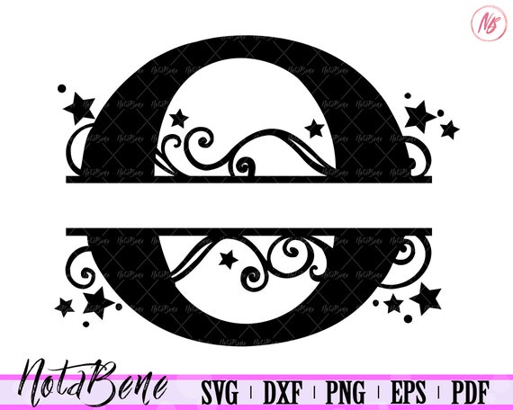 Download O Split Monogram Svg Swirls Stars Split Letter O Svg Elegant Etsy