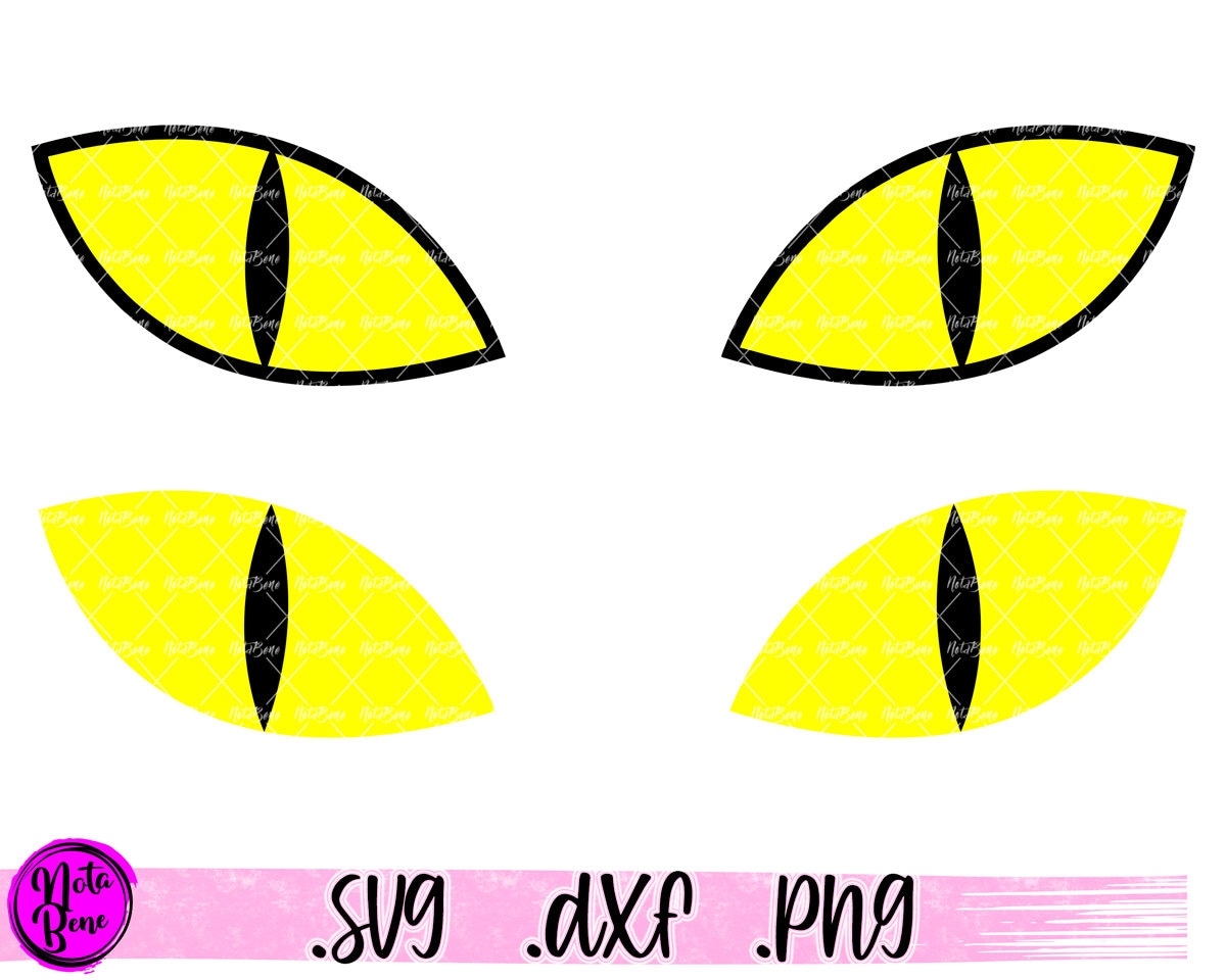 Ojos amarillos de gato SVG ojos de gatito Clip Art Cricut Etsy