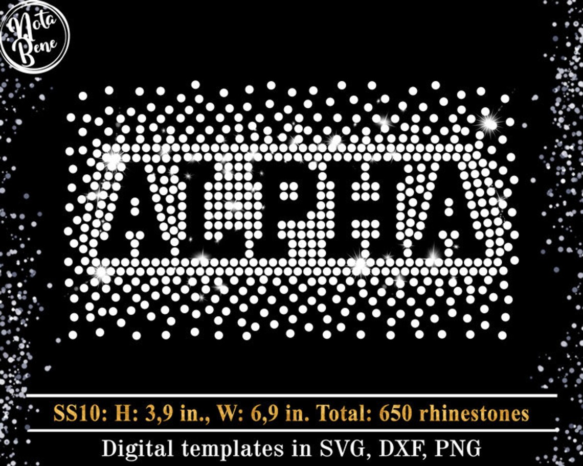 ALPHA Rhinestone Template Ss10 SVG, Cheerleader Scattered Spray Effect ...