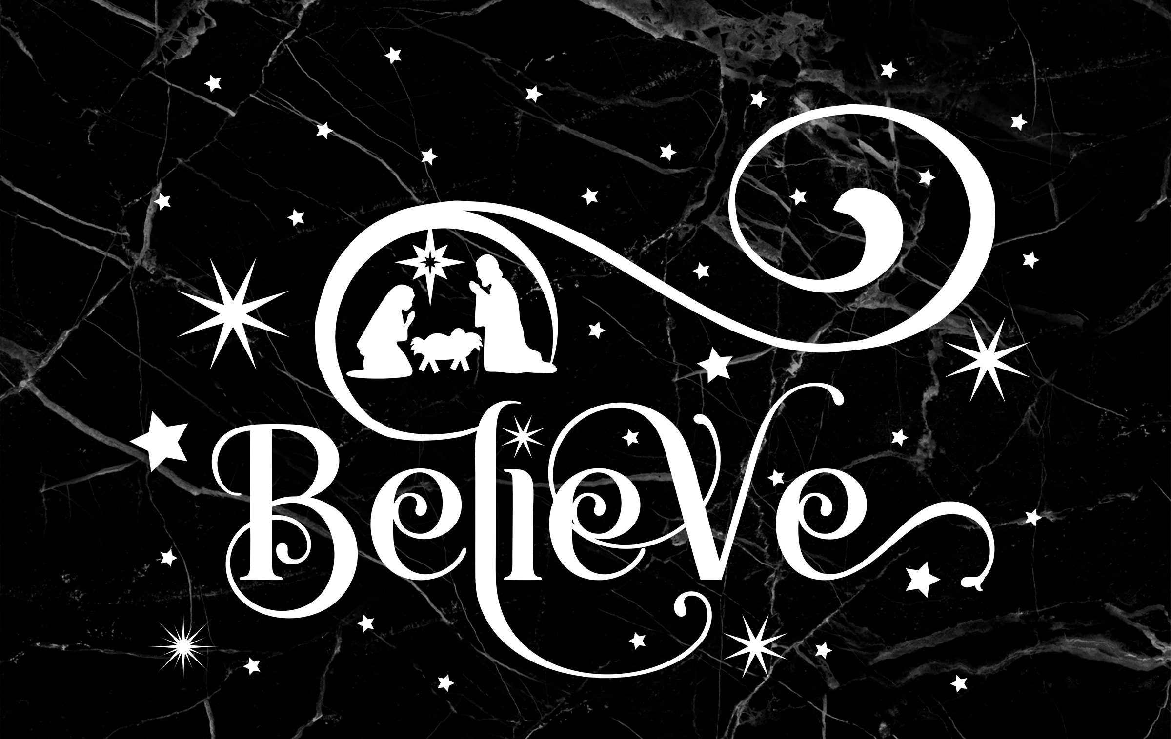 Believe SVG Christmas Nativity Scene Holiday Manger Vinyl | Etsy