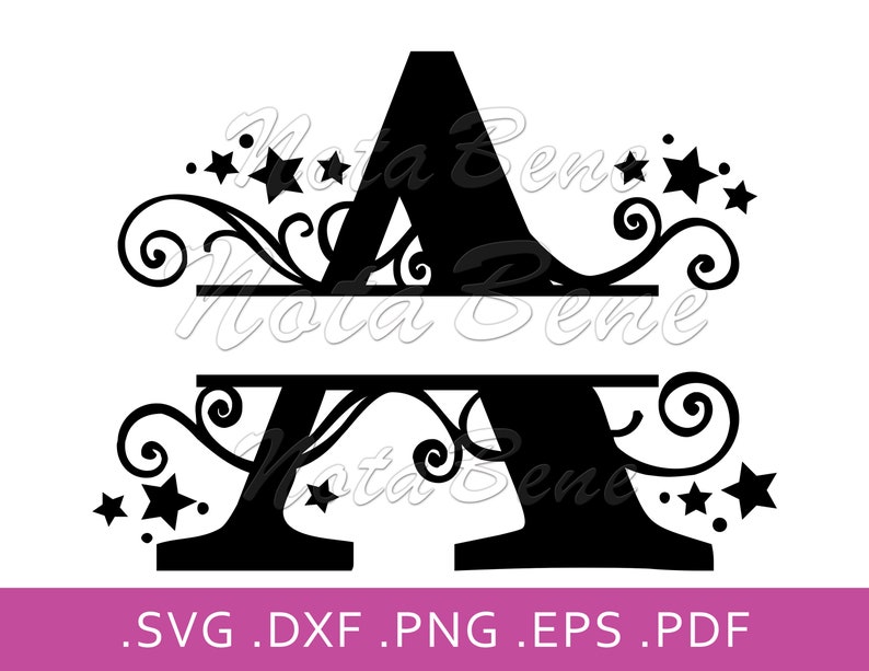 Download A Split Monogram SVG Split letter A Alphabet SVG Swirls ...