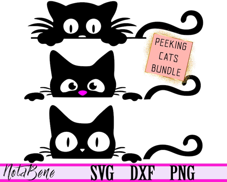 Download Peeking Black Cat SVG Clipart Peek a boo Cats SVG Peekaboo ...