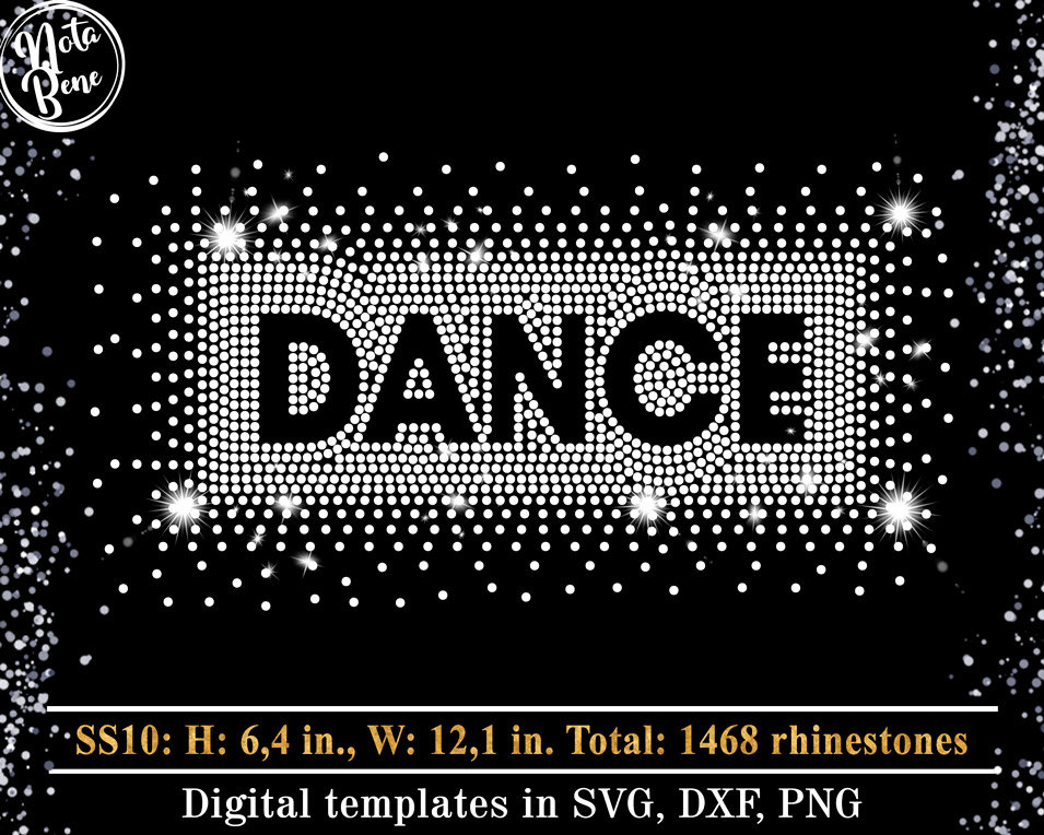 Zumba Rhinestone Template Dance Rhinestone Template SVG, Cheerleader Scattered Spray Effect ...