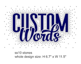 BENUTZERDEFINIERTE Strass-Vorlage SVG - Personalisiertes Bling-Shirt-Design Scatter-Spray-Effekt