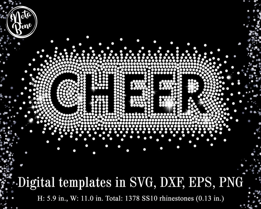 CHEER Rhinestone Template, Cheer Scatter Cheerleader Scattered Spray ...